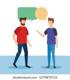couple of men with speech bubble