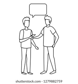 couple of men with speech bubble