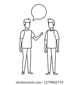 couple of men with speech bubble