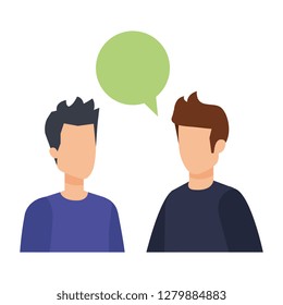 couple of men with speech bubble