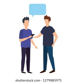 couple of men with speech bubble