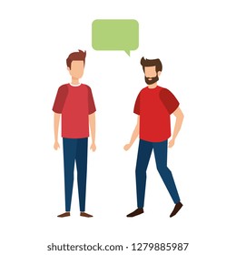 couple of men with speech bubble
