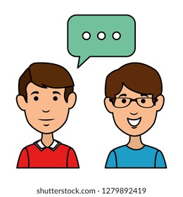 couple of men with speech bubble