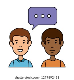 couple of men with speech bubble