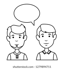 couple of men with speech bubble