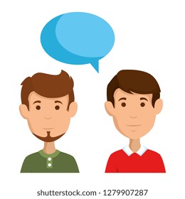 couple of men with speech bubble