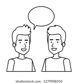 couple of men with speech bubble