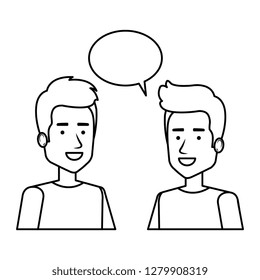 couple of men with speech bubble