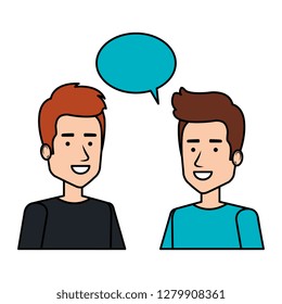 couple of men with speech bubble