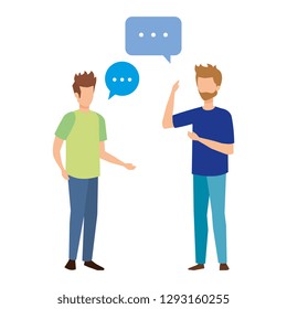 couple of men with speech bubble