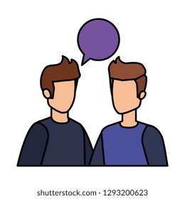 couple of men with speech bubble