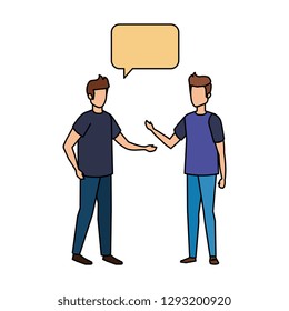 couple of men with speech bubble