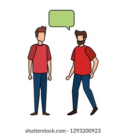 couple of men with speech bubble