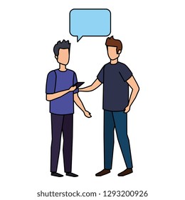 couple of men with speech bubble