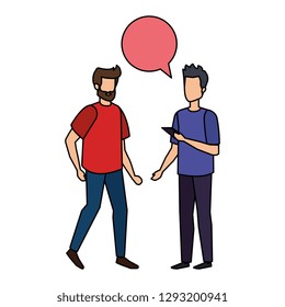 couple of men with speech bubble