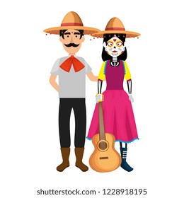 couple of mexican mariachi characters