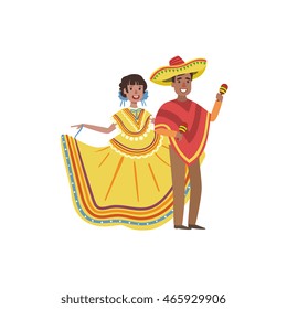 Couple In Mexican National Clothes
