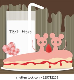 Couple mouse paper background, create by vector