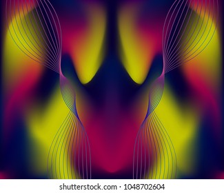 couple multicolor spiral network wave background