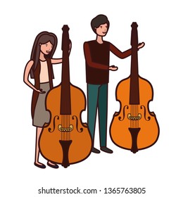 couple with musical instruments avatar character