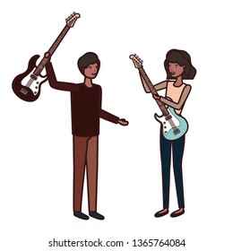 couple with musical instruments avatar character