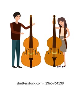 couple with musical instruments avatar character