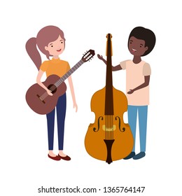 couple with musical instruments avatar character
