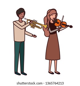 couple with musical instruments avatar character