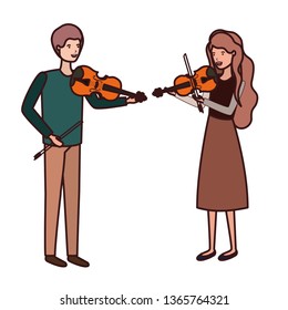 couple with musical instruments avatar character
