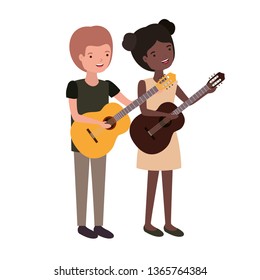 couple with musical instruments avatar character