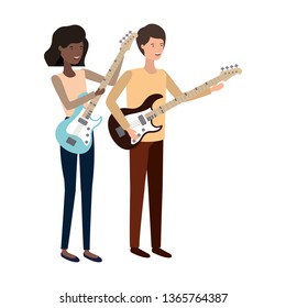 couple with musical instruments avatar character