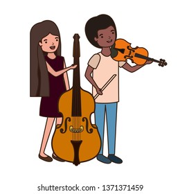 couple with musical instruments avatar character