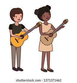 couple with musical instruments avatar character