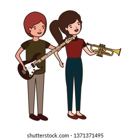 couple with musical instruments avatar character