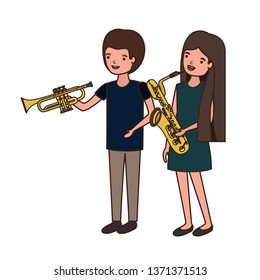 couple with musical instruments avatar character