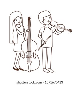 couple with musical instruments avatar character