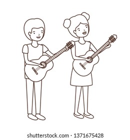 couple with musical instruments avatar character