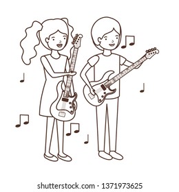 couple with musical instruments avatar character
