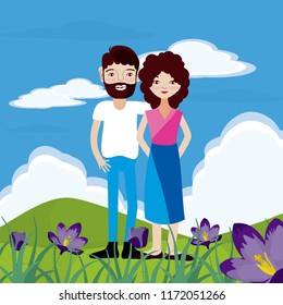 Couple at nature