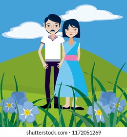 Couple at nature