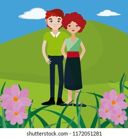 Couple at nature