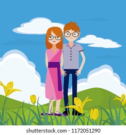 Couple at nature