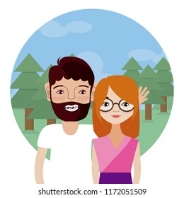 Couple at nature