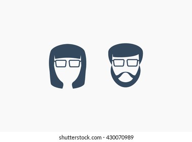 Couple Nerd Icon Face