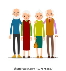 Cartoon Character Old Group Older People Stock Illustration 1634872771