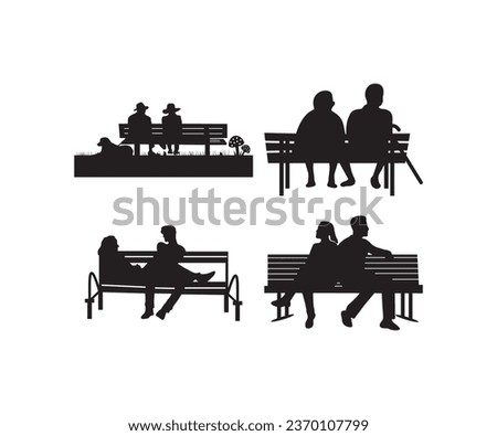 Couple On A Bench EPS, Couple EPS, Couple On A Bench Silhouette, Couple EPS Bundle Bench EPS