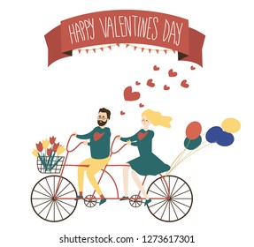 Couple on a bicycle in love (valentines day)
