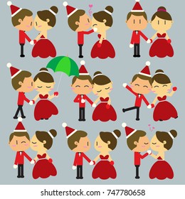 Couple on Christmas costume