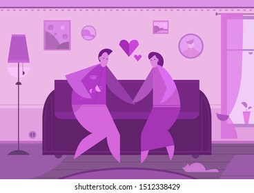 Couple on a date in the room