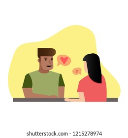 couple on the date vector illustration